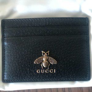 NWT GUCCI Black Leather Animalia Card Case - Brand New with Receipt
